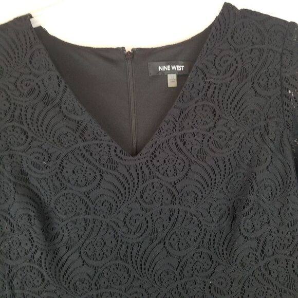 NWT. NINE WEST BLACK LACEY DRESS. SIZE 12 - Picture 3 of 16